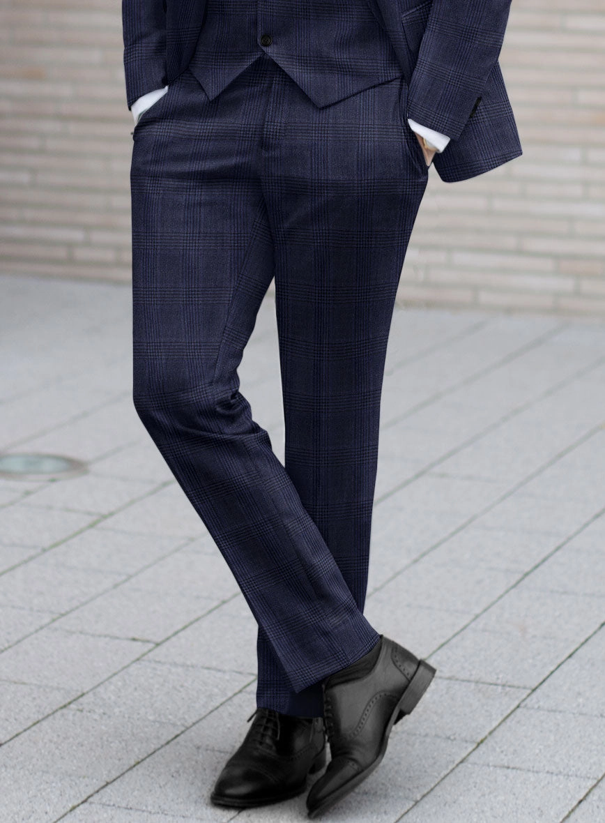 Reda Navy Checks Wool Suit