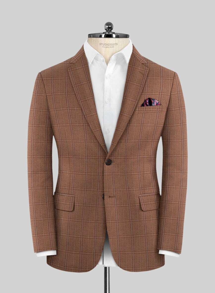 Reda Pacivi Brown Checks Wool Suit