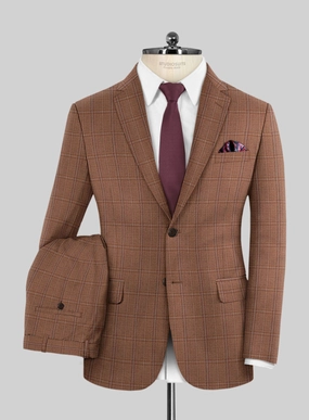 Reda Pacivi Brown Checks Wool Suit