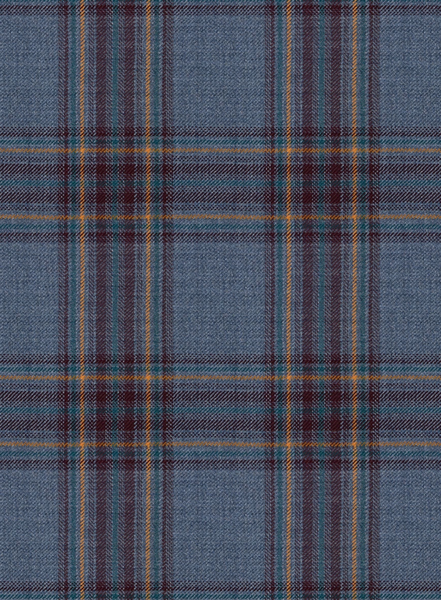 Reda Pale Aqua Checks Wool Suit
