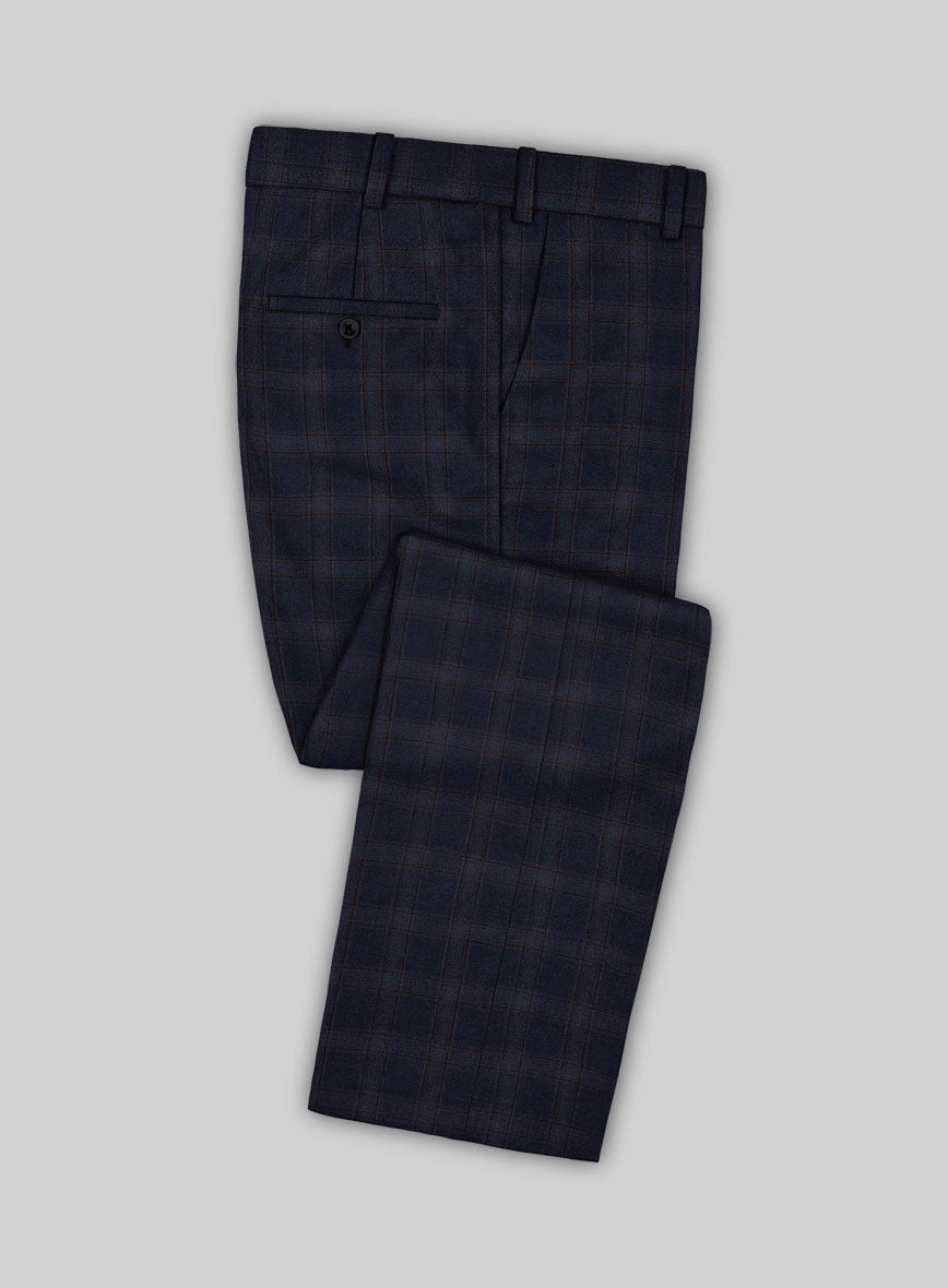 Reda Vidla Dark Blue Checks Wool Suit