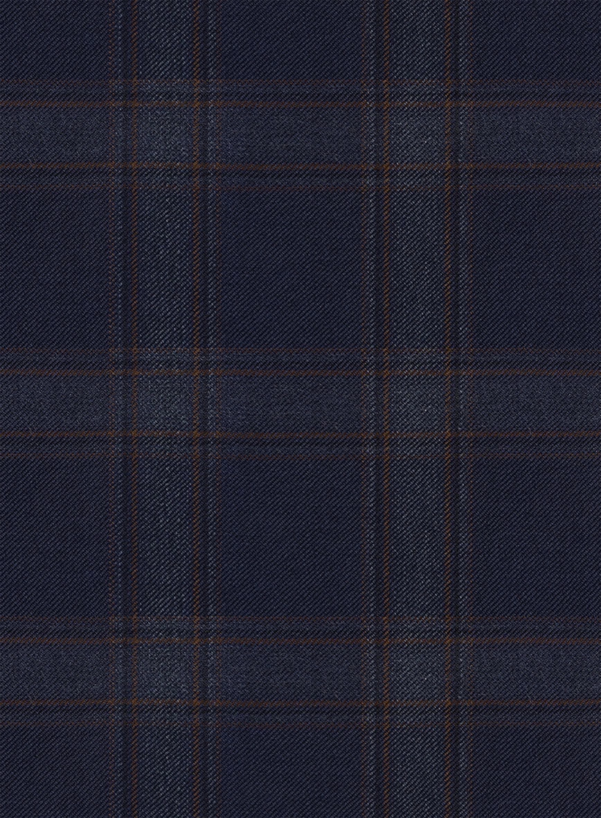 Reda Vidla Dark Blue Checks Wool Suit