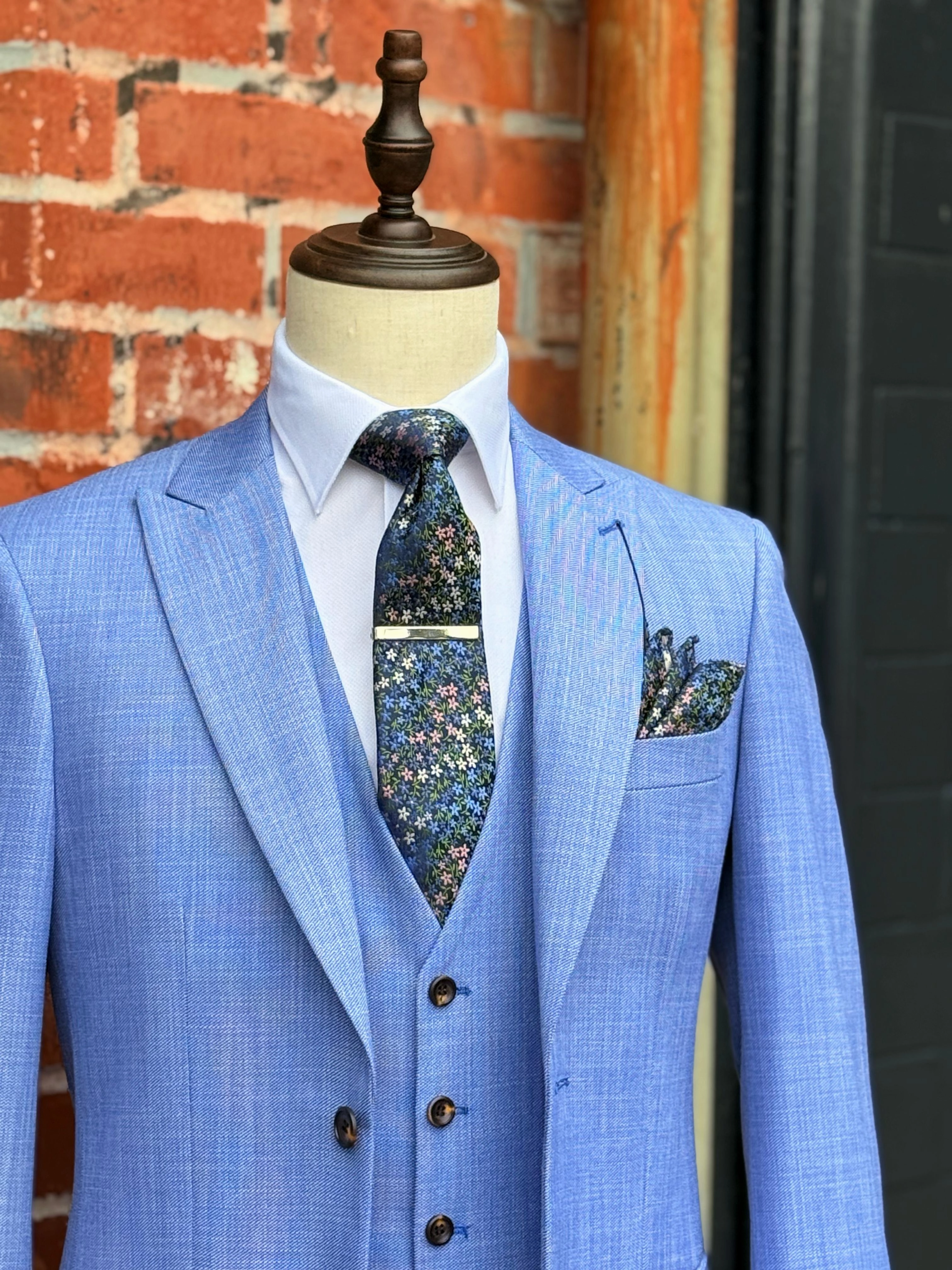 Redding - Tailored 3pc Suit Sky Blue
