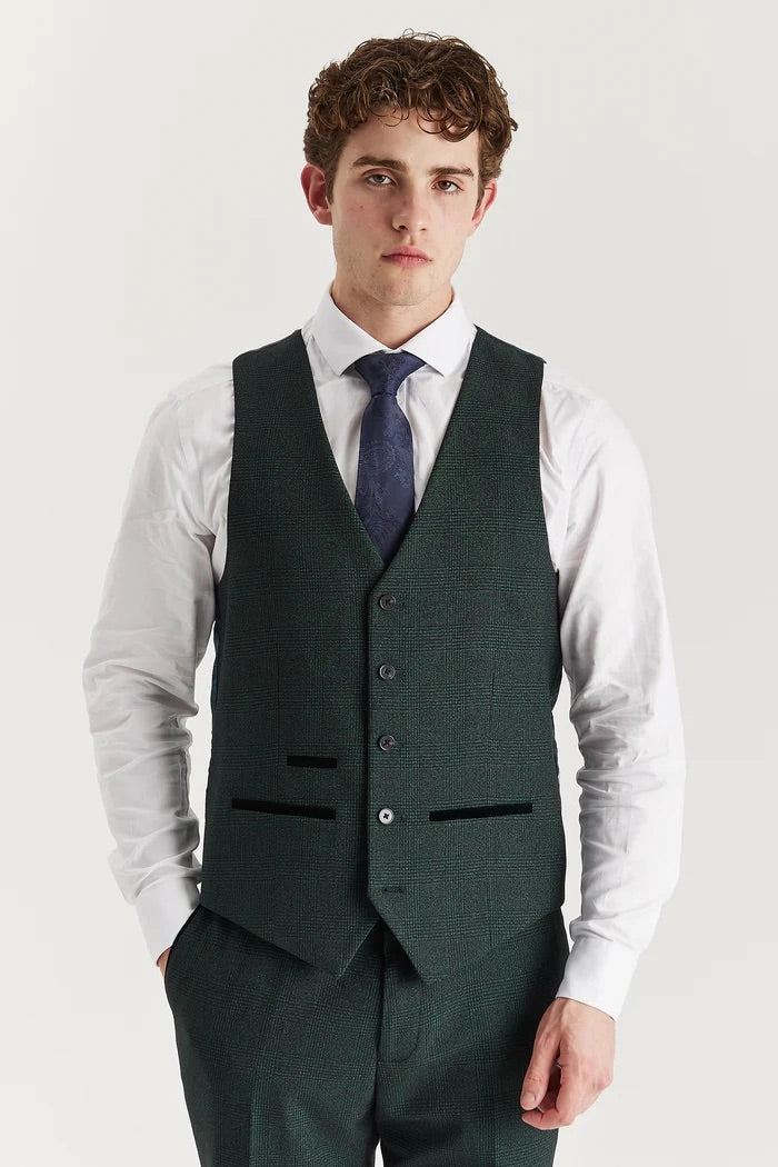 Regent 3 Piece Prince Of Wales Checked Suit