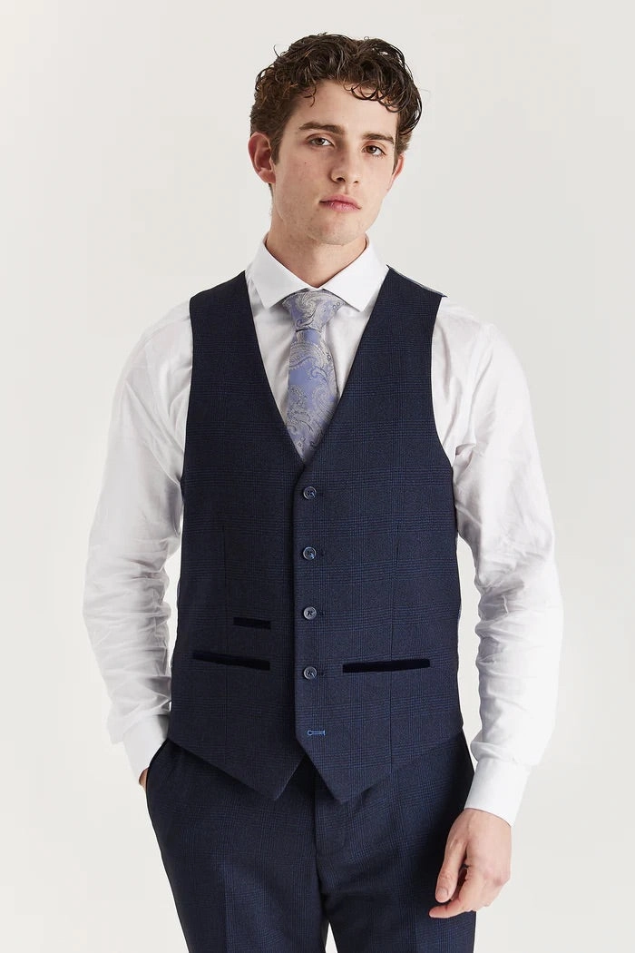 Regent 3 Piece Prince Of Wales Checked Suit