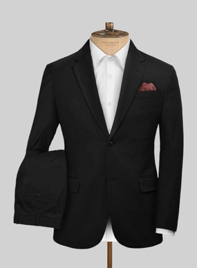 Scabal Black Cashmere Cotton Suit