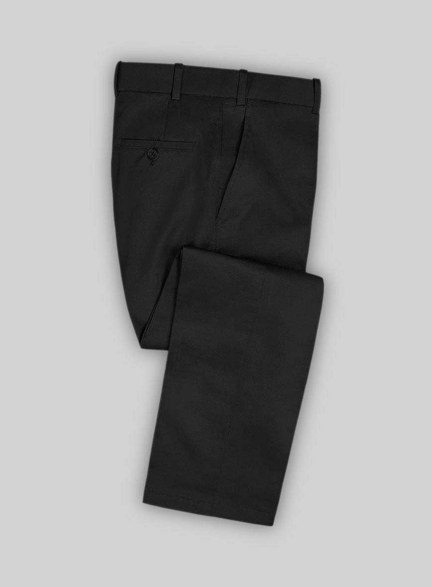 Scabal Black Cotton Stretch Suit
