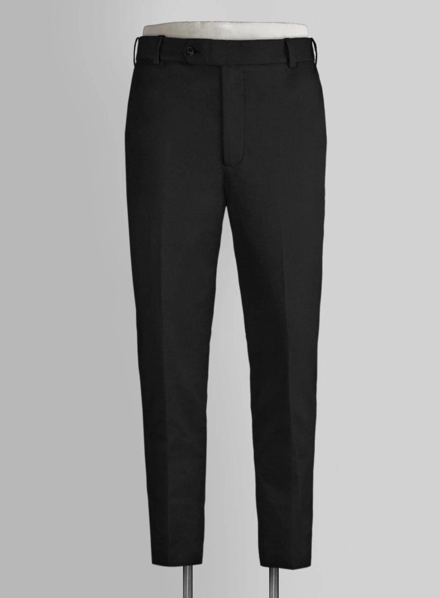 Scabal Black Cotton Stretch Suit