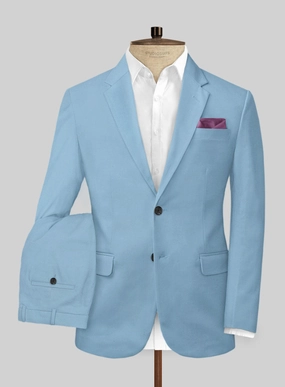 Scabal Cornflower Blue Cashmere Cotton Suit