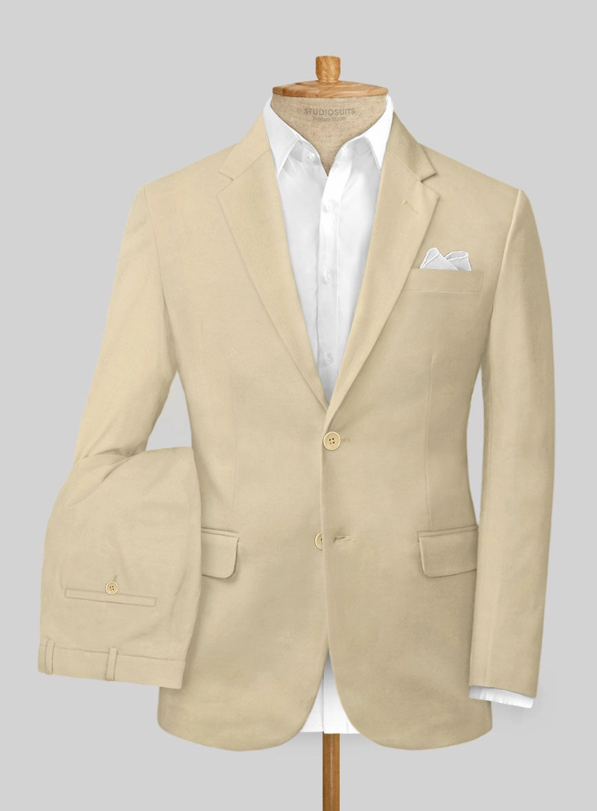 Scabal Khaki Cashmere Cotton Suit