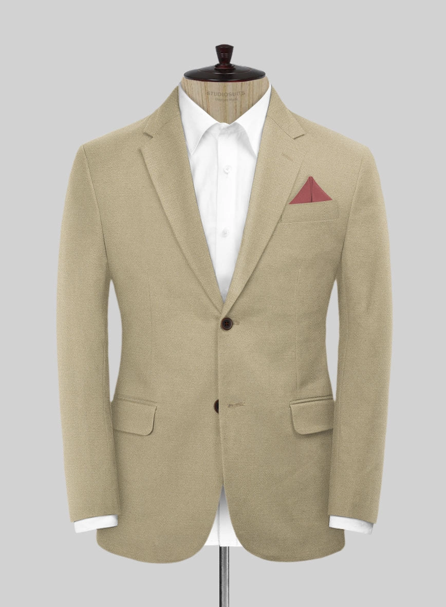 Scabal Sand Beige Cotton Stretch Suit