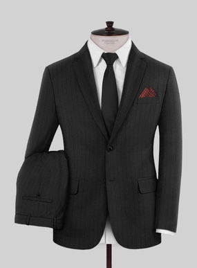 Scabal Sapphire Chalkstripe Gray Wool Suit