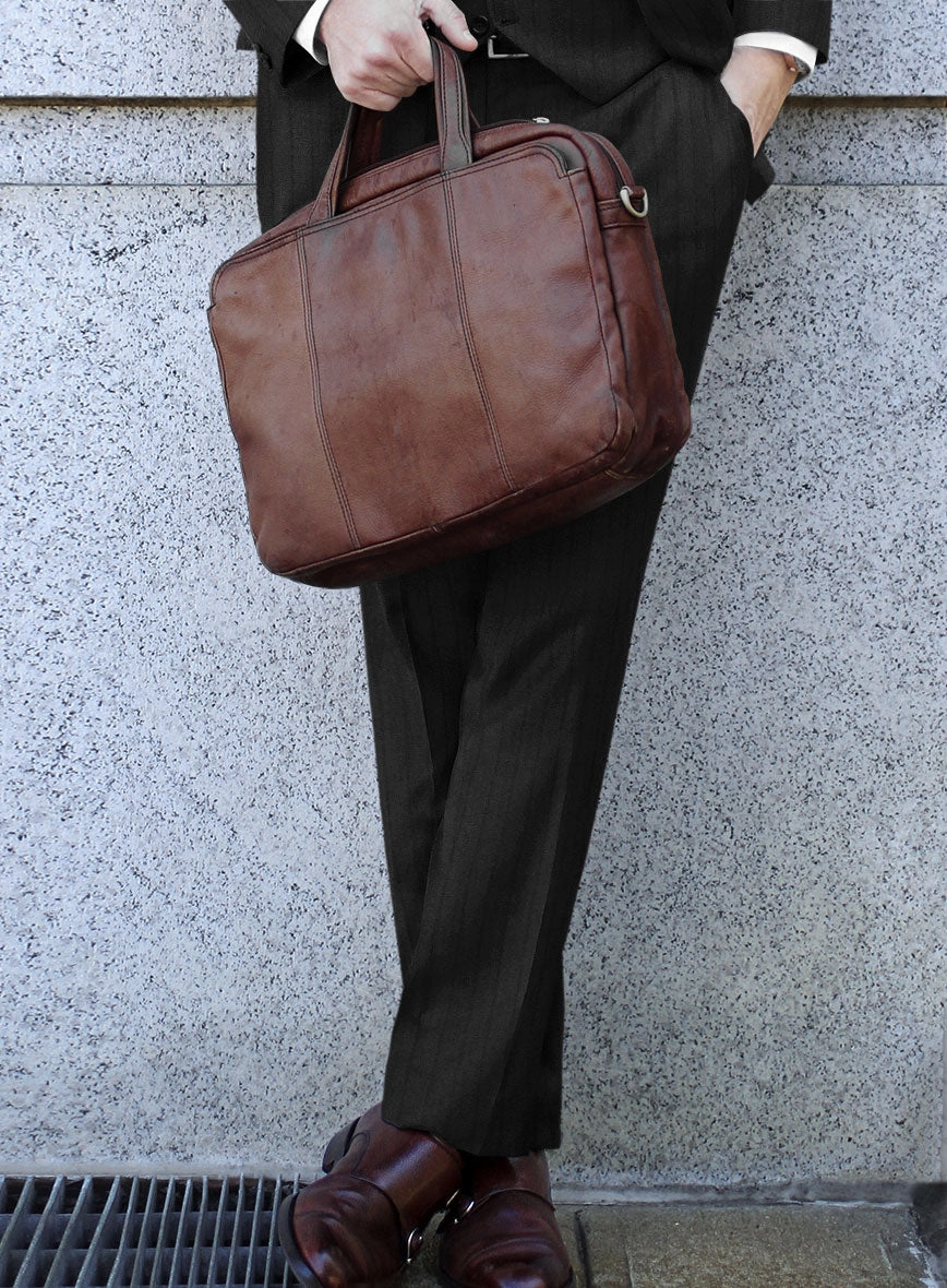 Scabal Sapphire Chalkstripe Gray Wool Suit