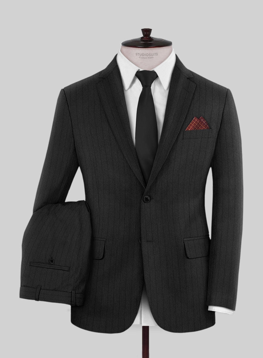 Scabal Sapphire Chalkstripe Gray Wool Suit