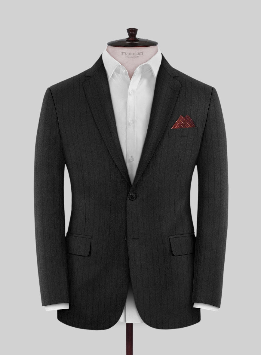 Scabal Sapphire Chalkstripe Gray Wool Suit