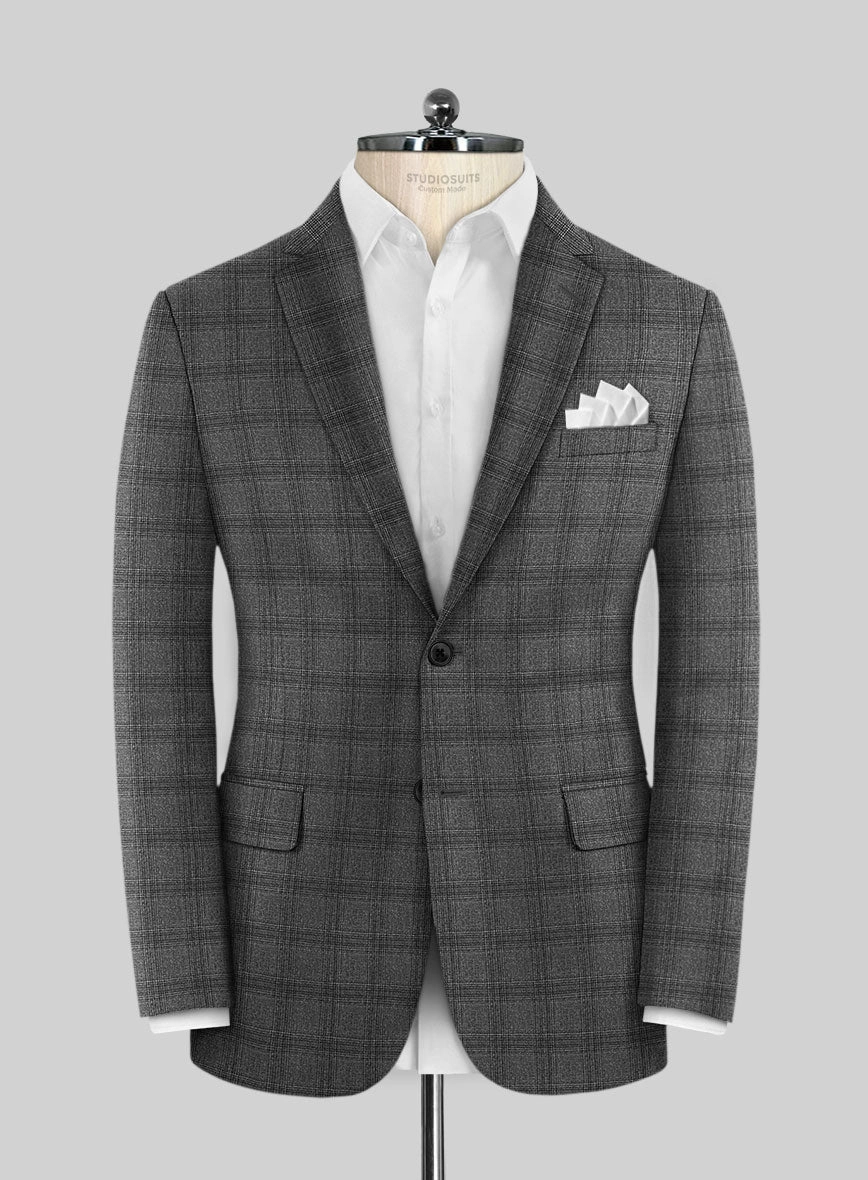 Scabal Sapphire Glen Gray Wool Suit