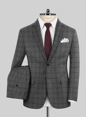 Scabal Sapphire Glen Gray Wool Suit