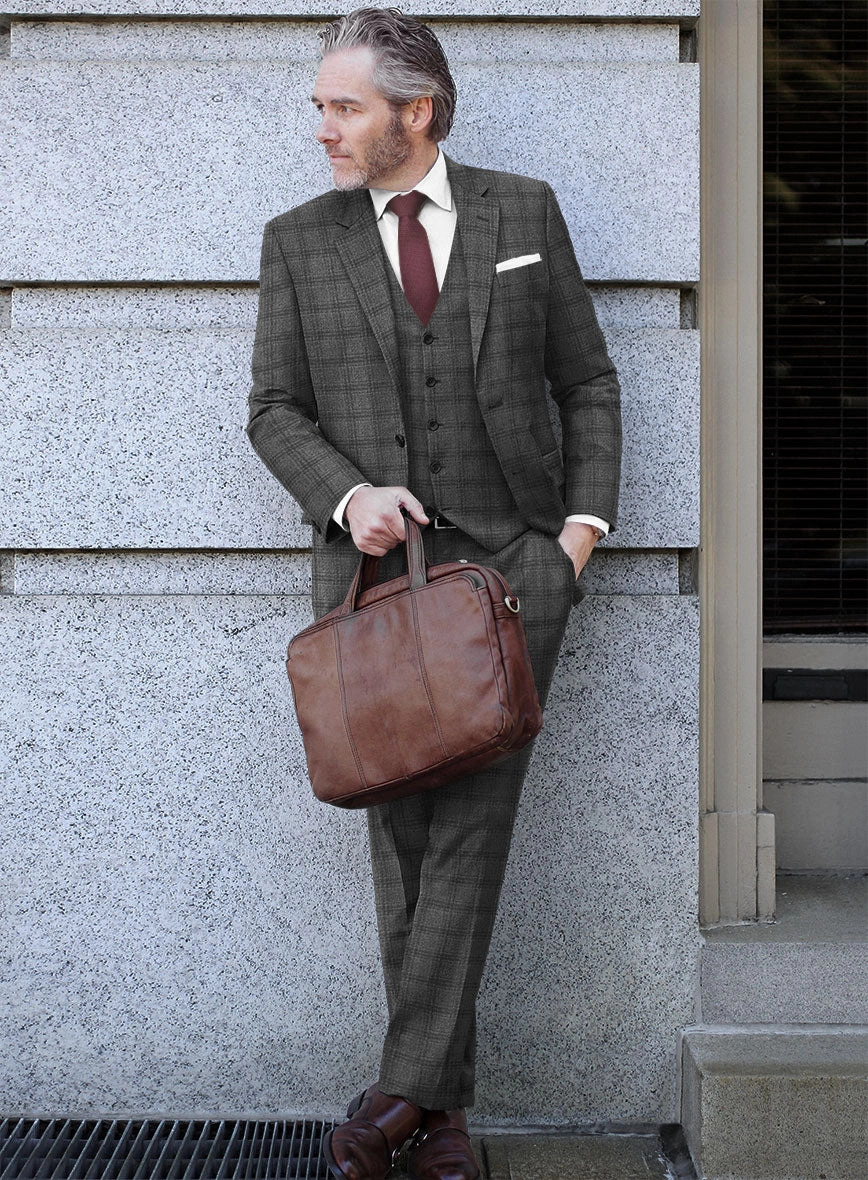 Scabal Sapphire Glen Gray Wool Suit