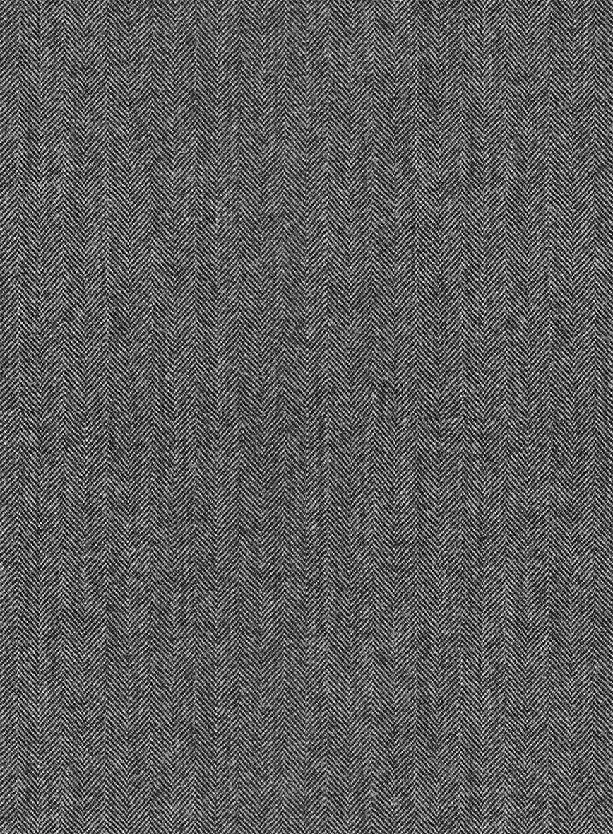 Scabal Sapphire Herringbone Gray Wool Suit