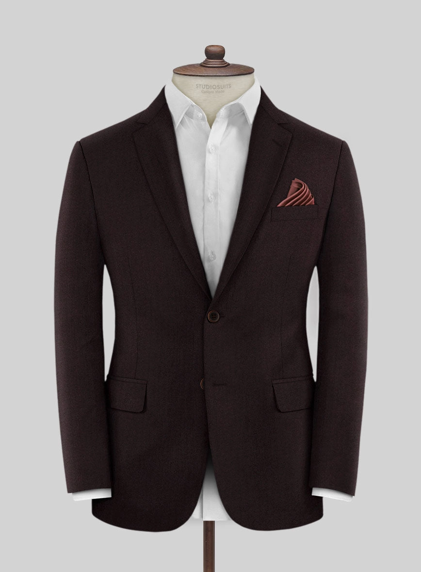 Scabal Sapphire Herringbone Wine Wool Suit