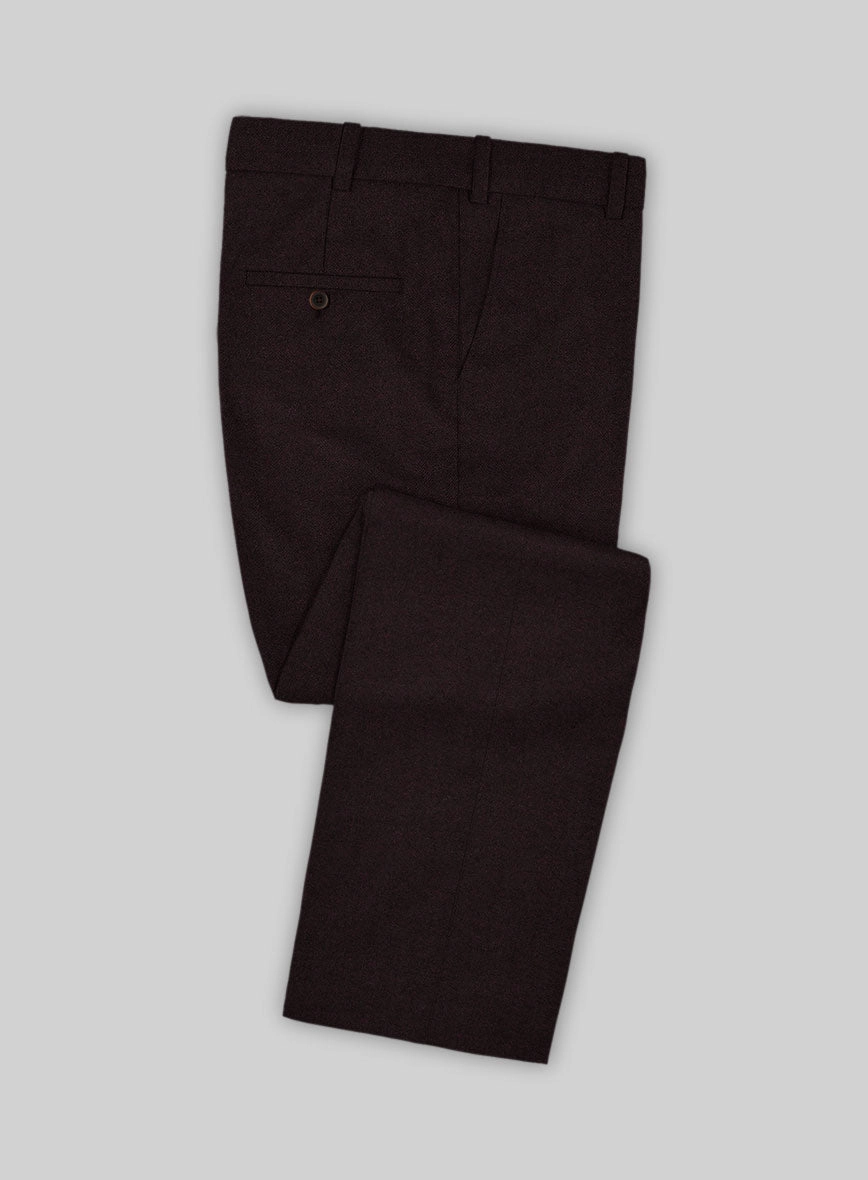 Scabal Sapphire Herringbone Wine Wool Suit