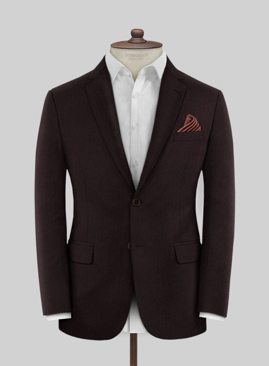 Scabal Sapphire Herringbone Wine Wool Suit