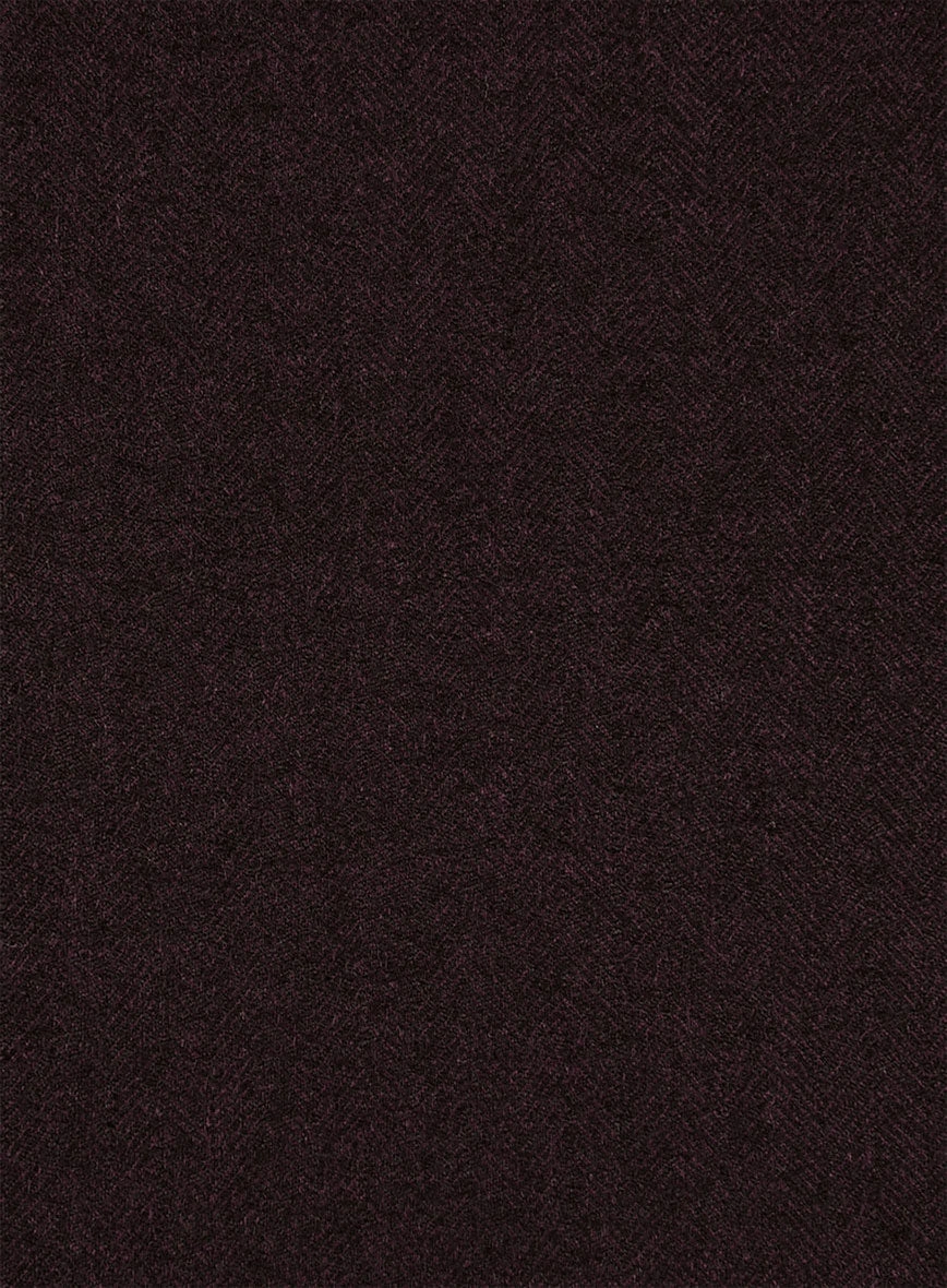 Scabal Sapphire Herringbone Wine Wool Suit