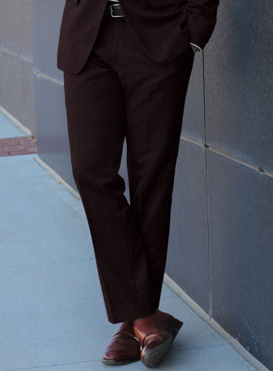 Scabal Sapphire Herringbone Wine Wool Suit