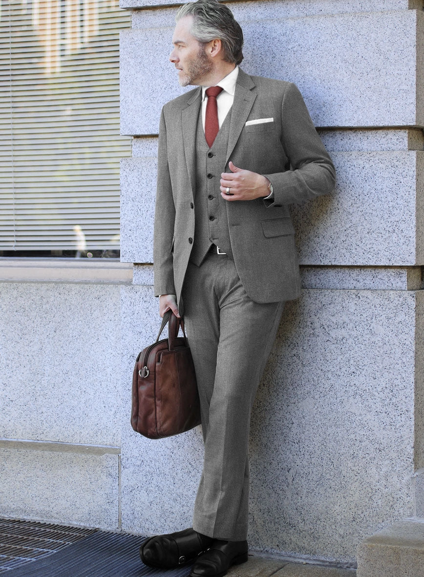 Scabal Sapphire Light Gray Wool Suit
