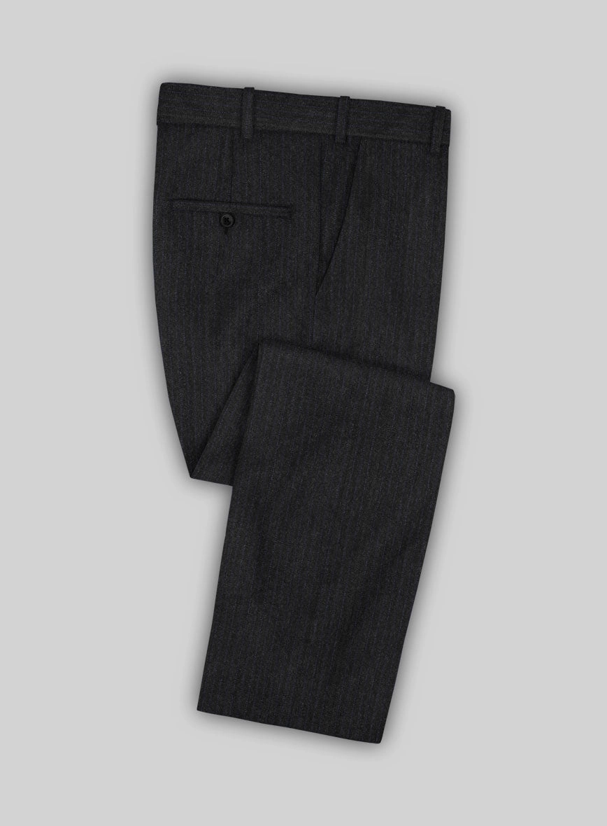 Scabal Sapphire Pinstripe Charcoal Wool Suit