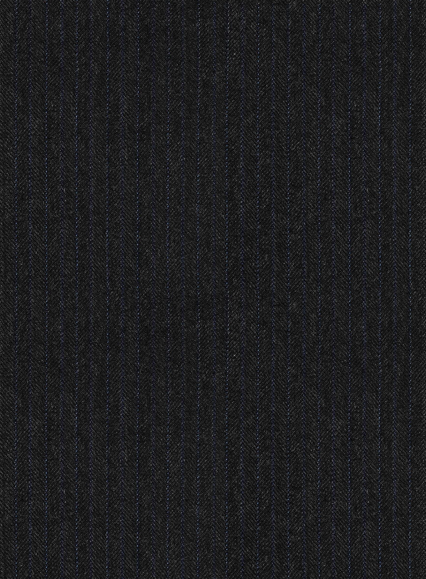 Scabal Sapphire Pinstripe Charcoal Wool Suit