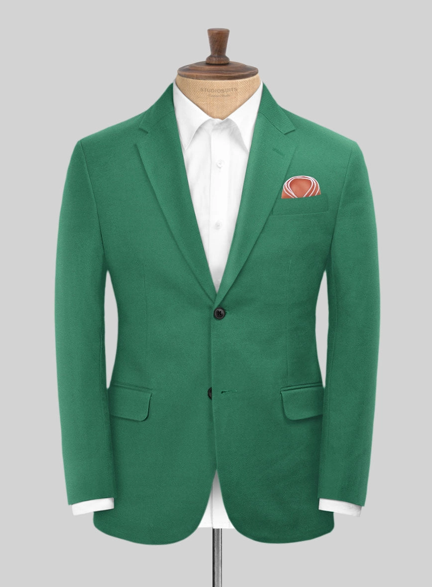 Scabal Sea Green Cotton Stretch Suit
