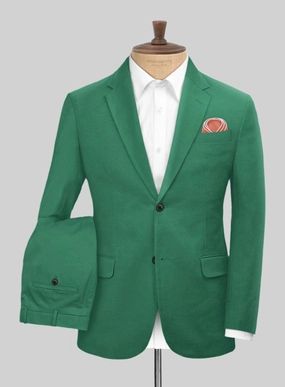 Scabal Sea Green Cotton Stretch Suit
