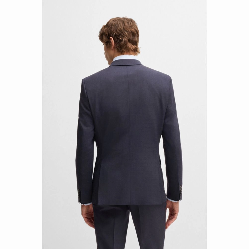 Slim-fit suit in micro-patterned stretch cloth
