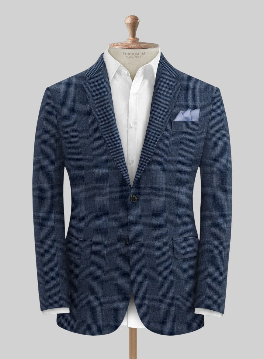 Solbiati Artic Blue Check Linen Suit