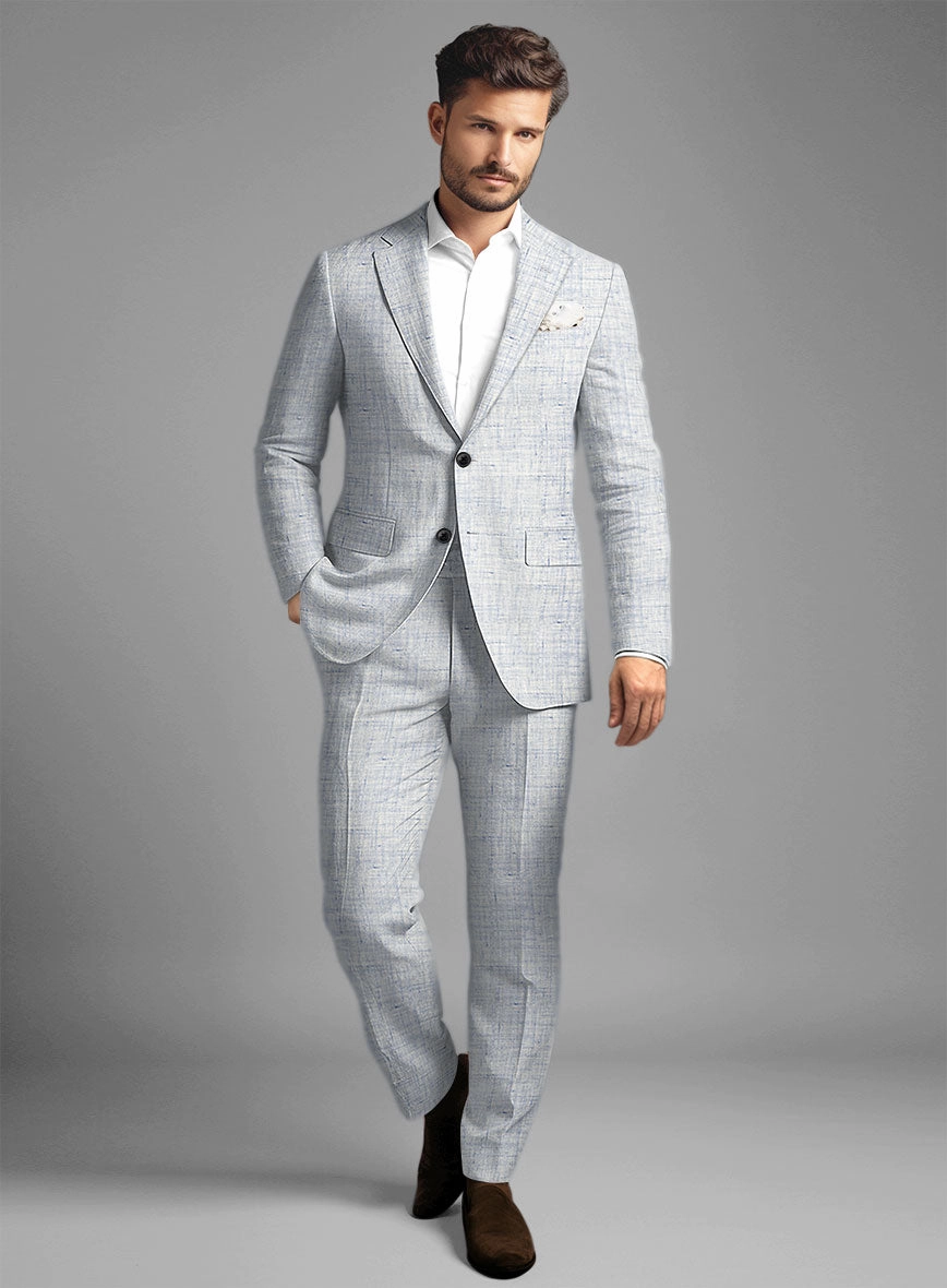 Solbiati Cloudweave Blue Linen Suit