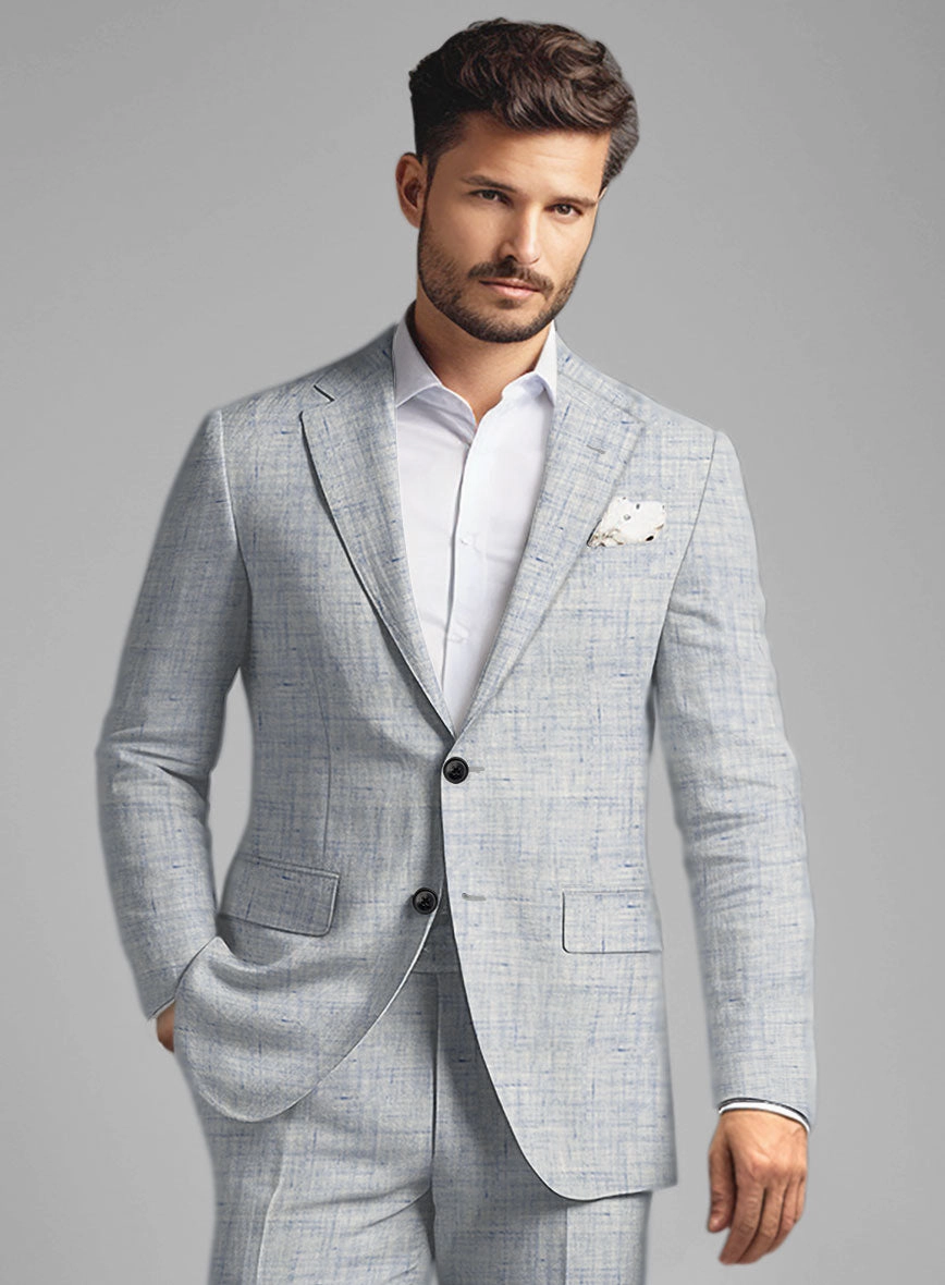 Solbiati Cloudweave Blue Linen Suit