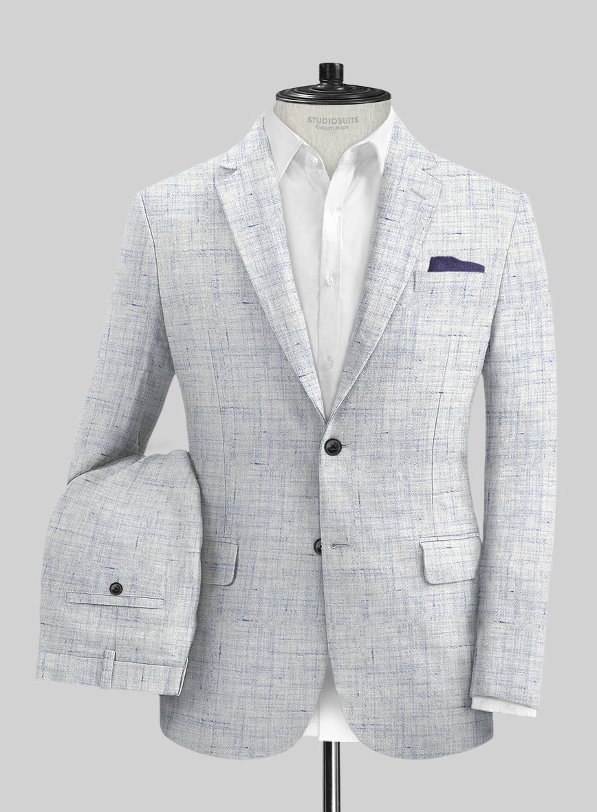 Solbiati Cloudweave Blue Linen Suit