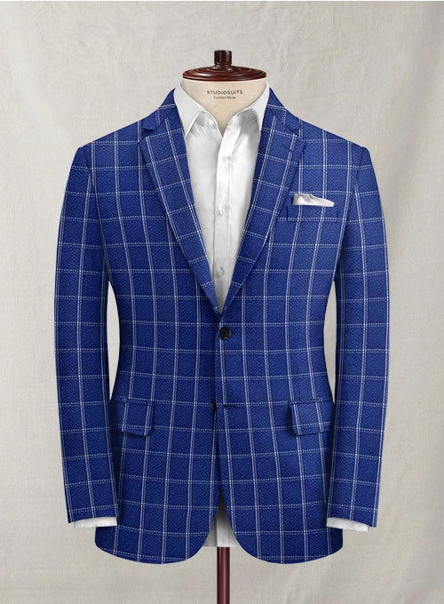 Solbiati Cobalt Blue Checks Seersucker Suit