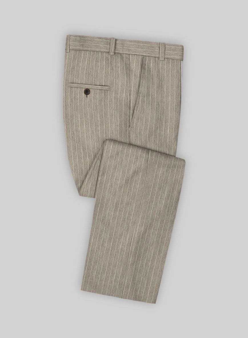 Solbiati Dark Beige Stripe Linen Suit