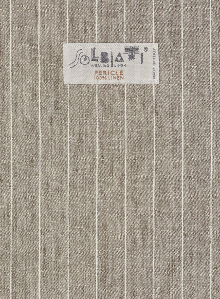 Solbiati Dark Beige Stripe Linen Suit