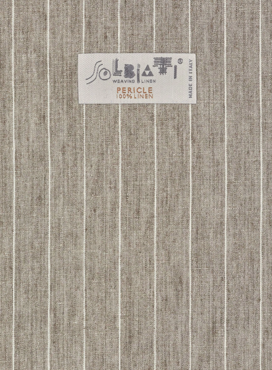 Solbiati Dark Beige Stripe Linen Suit