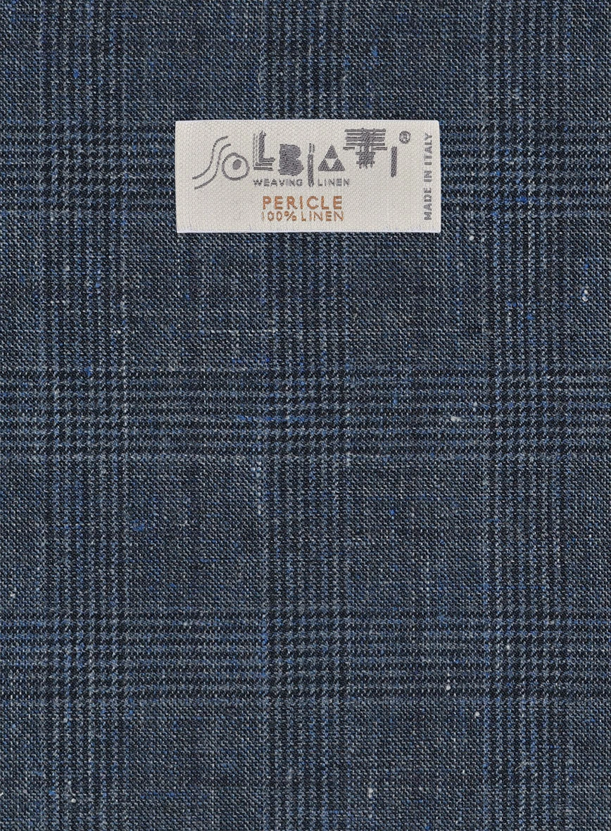 Solbiati Empire Blue Glen Linen Suit