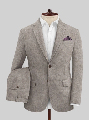 Solbiati Herringbone Brown Linen Suit