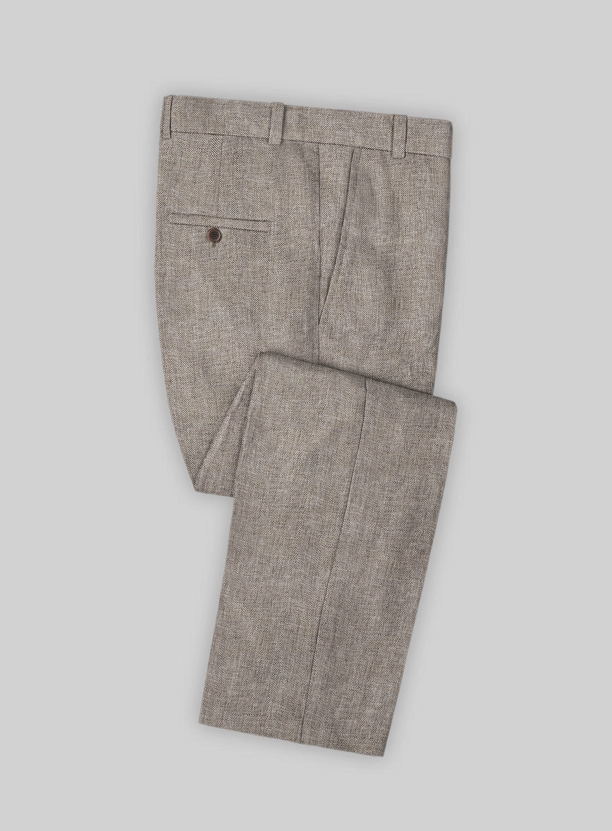 Solbiati Herringbone Brown Linen Suit