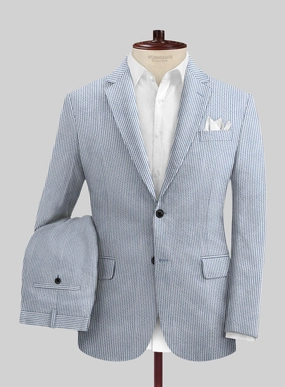 Solbiati Light Blue Seersucker Suit