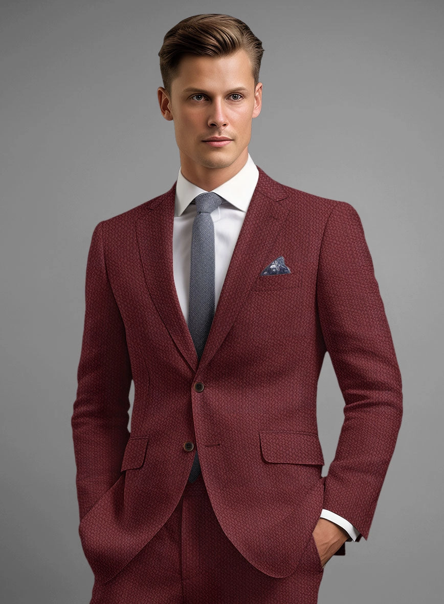 Solbiati Maroon Seersucker Suit