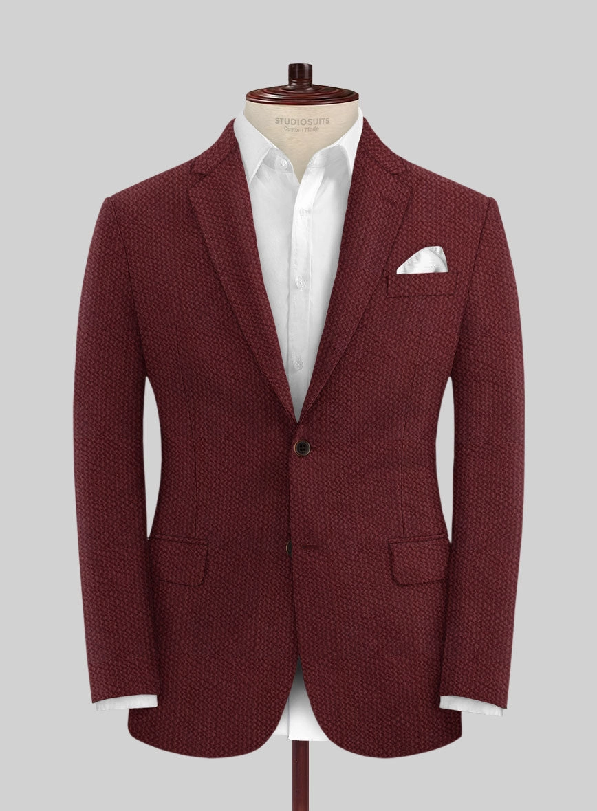 Solbiati Maroon Seersucker Suit