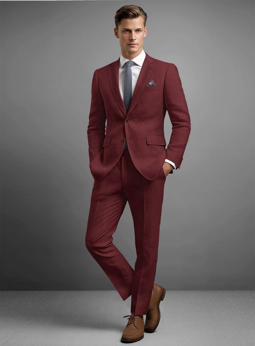 Solbiati Maroon Seersucker Suit