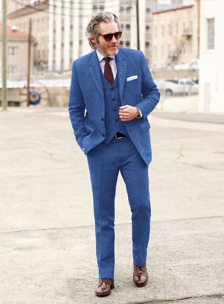 Solbiati Pericle Bright Blue Linen Suit